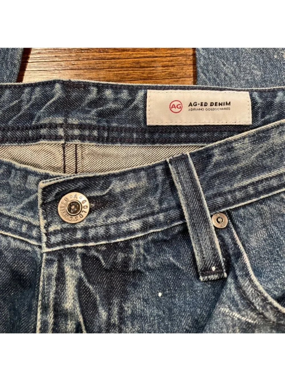 AG-ED Owens Athletic Jean Mens 32x33 Paint Splatter Festival Grunge Distressed